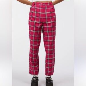 Vintage Polo Ralph Lauren Pants Sz 6 Red Tartan Plaid Classic 90s Zipper Bottoms